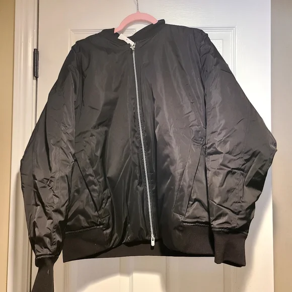 Athleta Sateen Bomber Jacket Coat NWT XL TALL - Picture 3 of 7